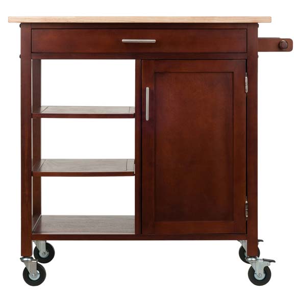 Winsome Wood Walnut Marissa Kitchen Cart 94543