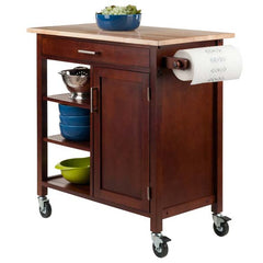 Winsome Wood Walnut Marissa Kitchen Cart 94543