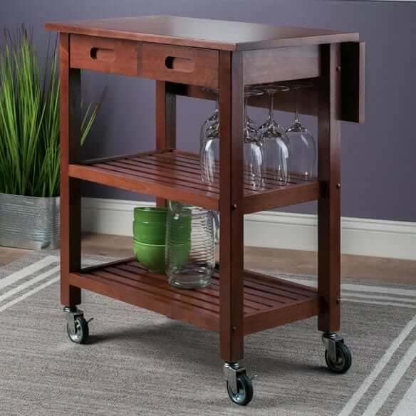 Winsome Wood Jonathan Drop Leaf Kitchen Cart 94734