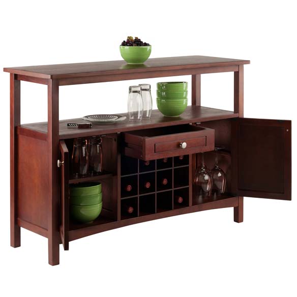 Winsome Wood Walnut Colby Buffet Cabinet 94745