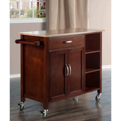 Winsome Wood Walnut/Natural  Mabel Utility Kitchen Cart 94843
