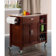 Winsome Wood Walnut/Natural  Mabel Utility Kitchen Cart 94843