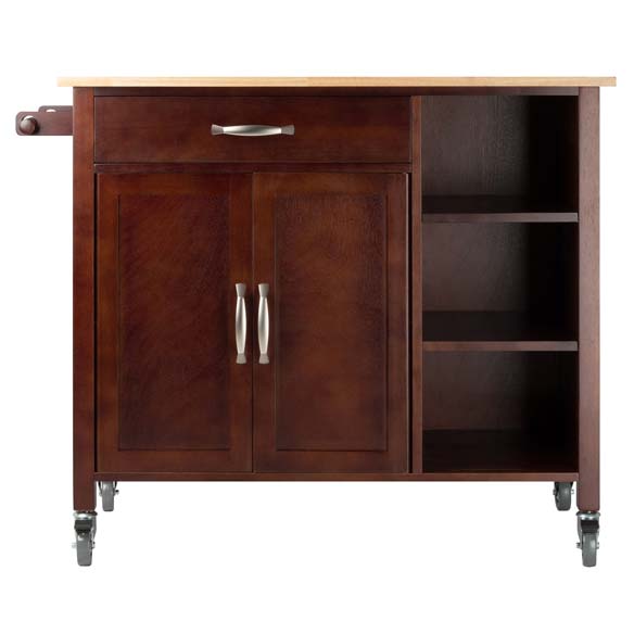 Winsome Wood Walnut/Natural  Mabel Utility Kitchen Cart 94843