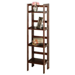 Winsome Wood Terry Narrow Walnut 4-Tier Foldable Shelf 94852