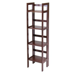 Winsome Wood Terry Narrow Walnut 4-Tier Foldable Shelf 94852