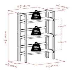 Winsome Wood Torino 3-Pc Storage Shelf w/ 2 Foldable Fabric Baskets 94397