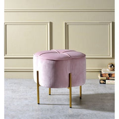 ACME Bergia Blush Pink Velvet Ottoman 96462