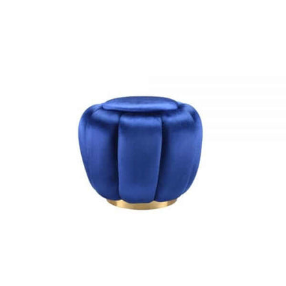 ACME Heiress Sapphire Blue Velvet Ottoman 96464
