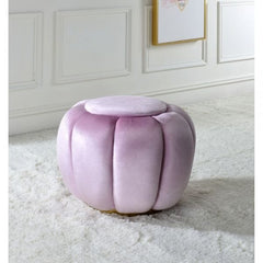 ACME Heiress Bubblegum Pink Velvet Ottoman 96465