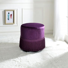 ACME Clivia Eggplant Velvet Ottoman 96467