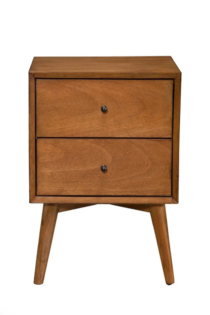 Alpine Furniture Acorn Flynn Mid Century 2 Drawer Nightstand 966-02