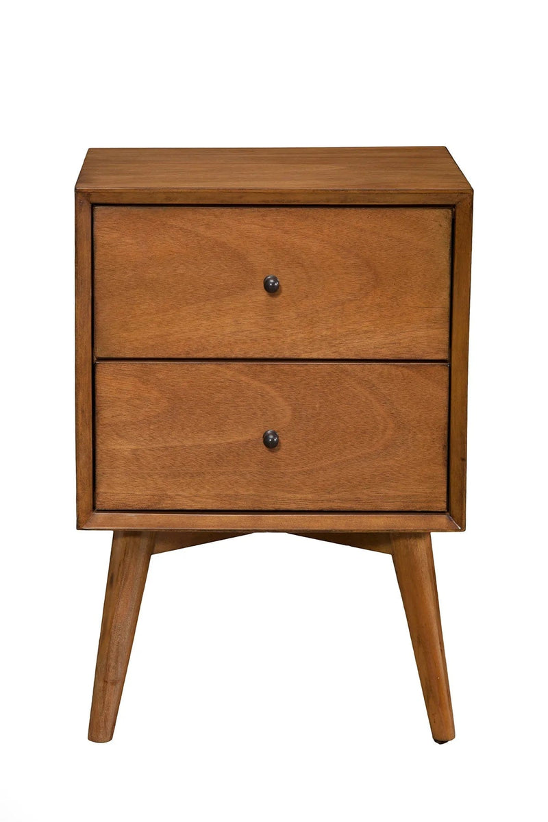 Alpine Furniture Acorn Flynn Mid Century 2 Drawer Nightstand 966-02