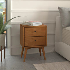 Alpine Furniture Acorn Flynn Mid Century 2 Drawer Nightstand 966-02