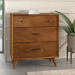 Alpine Furniture Acorn Flynn Mid Century Modern 3 Drawer Small Chest 966-04