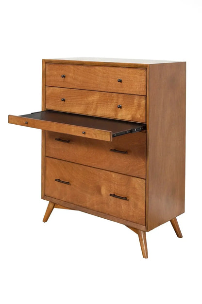 Alpine Furniture Acorn Flynn 4 Drawer Multifunction Chest w/PO Tray 966-05