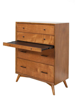 Alpine Furniture Acorn Flynn 4 Drawer Multifunction Chest w/PO Tray 966-05