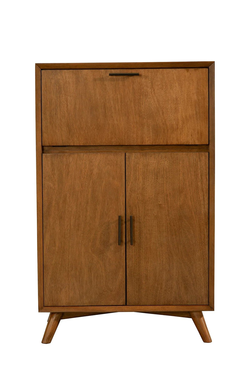 Alpine Furniture Flynn Acorn Large Bar Cabinet w/Drop Down Tray 966-16