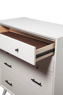 Alpine Furniture White Flynn 4 Drawer Multifunction Chest w/ PO Tray 966-W-05