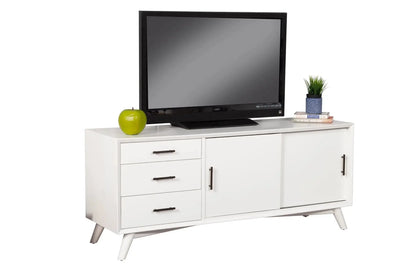 Alpine Furniture White Flynn Large TV Console 966-W-10