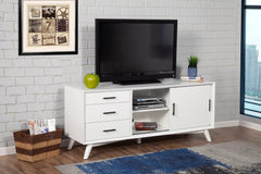 Alpine Furniture White Flynn Large TV Console 966-W-10