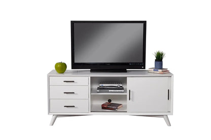 Alpine Furniture White Flynn Large TV Console 966-W-10