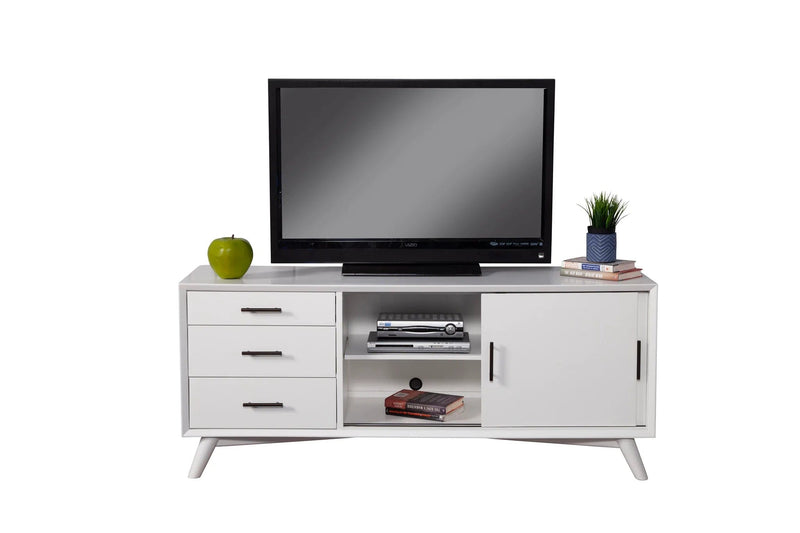 Alpine Furniture White Flynn Large TV Console 966-W-10