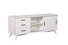 Alpine Furniture White Flynn Large TV Console 966-W-10