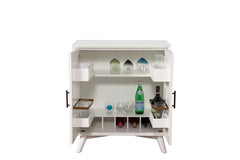 Alpine Furniture White Flynn Small Bar Cabinet 966-W-17