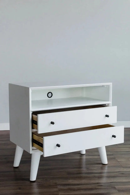 Alpine Furniture White Flynn Large Nightstand 966-W-22