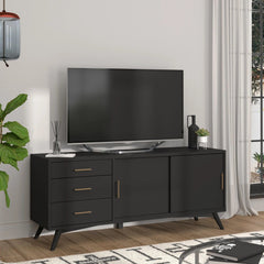 Alpine Furniture Black Flynn Large TV Console 966BLK-10