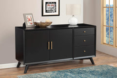 Alpine Furniture Black Flynn Sideboard 966BLK-64