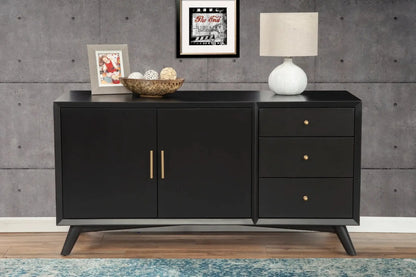 Alpine Furniture Black Flynn Sideboard 966BLK-64