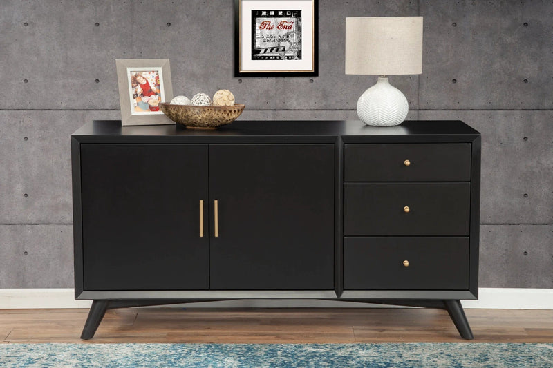 Alpine Furniture Black Flynn Sideboard 966BLK-64