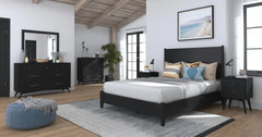 Alpine Furniture Black Flynn Standard King Platform Bed 766BLK-07EK