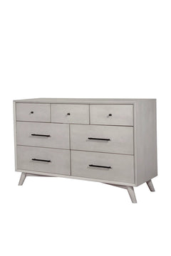 Alpine Furniture Grey Flynn Mid Century Modern 7 Drawer Dresser 966G-03