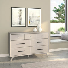 Alpine Furniture Grey Flynn Mid Century Modern 7 Drawer Dresser 966G-03