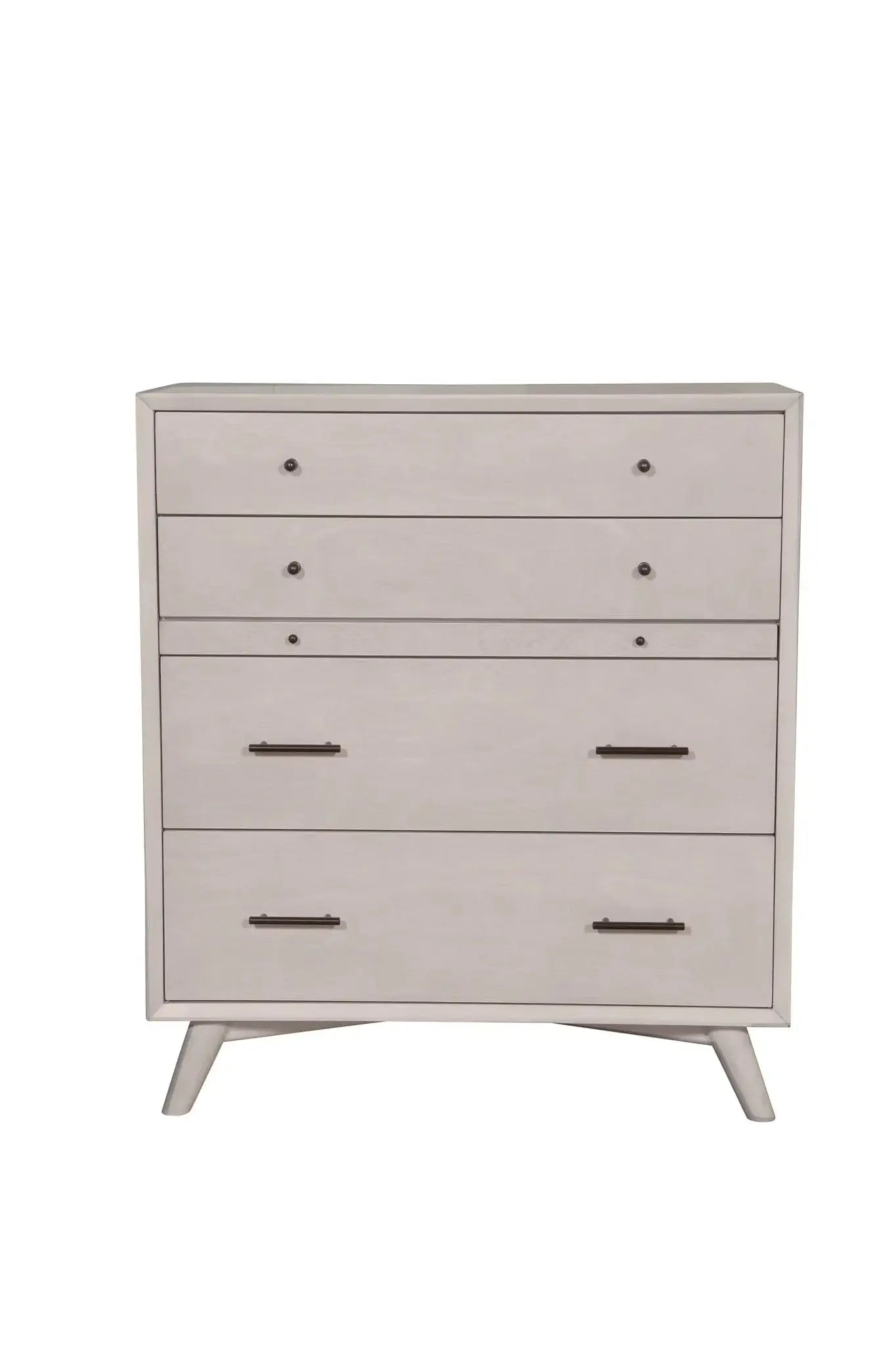 Alpine Furniture Grey Flynn 4 Drawer Multifunction Chest w/ PO Tray 966G-05