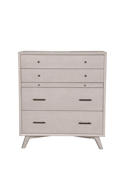 Alpine Furniture Grey Flynn 4 Drawer Multifunction Chest w/ PO Tray 966G-05