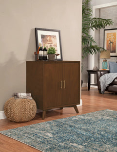 Alpine Furniture Walnut Flynn Small Bar Cabinet 966WAL-17