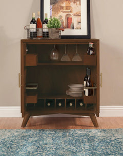 Alpine Furniture Walnut Flynn Small Bar Cabinet 966WAL-17