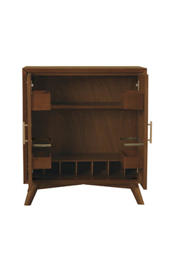 Alpine Furniture Walnut Flynn Small Bar Cabinet 966WAL-17