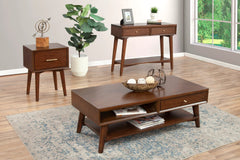 Alpine Furniture Flynn Walnut 2 Drawer Console Table 966WAL-63