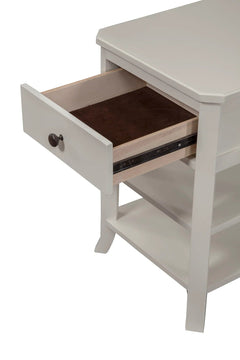 Alpine Furniture White Baker 1 Drawer Nightstand w/2 Shelves 977-W-02