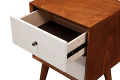 Alpine Furniture Acorn/White Flynn 2 Drawer Two Tone Nightstand 999-02