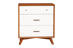 Alpine Furniture Acorn/White Flynn 3 Drawer Two Tone Small Chest 999-04