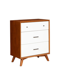 Alpine Furniture Acorn/White Flynn 3 Drawer Two Tone Small Chest 999-04