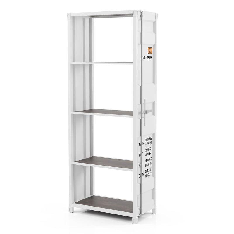 Furniture of America Mandom 4-Shelf Sand White Bookcase IDF-AC333WH