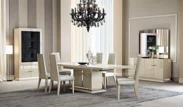 J&M Furniture Chiara 7PC Extendable Dining Set in Light Walnut 18754