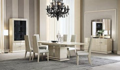 J&M Furniture Chiara 7PC Modern Dining Set in Light Walnut High Gloss 18754