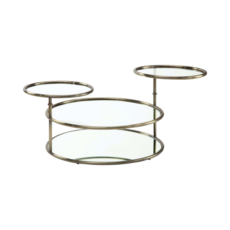 Furniture of America Felix Glass Round Swivel Coffee Table IDF-4358C